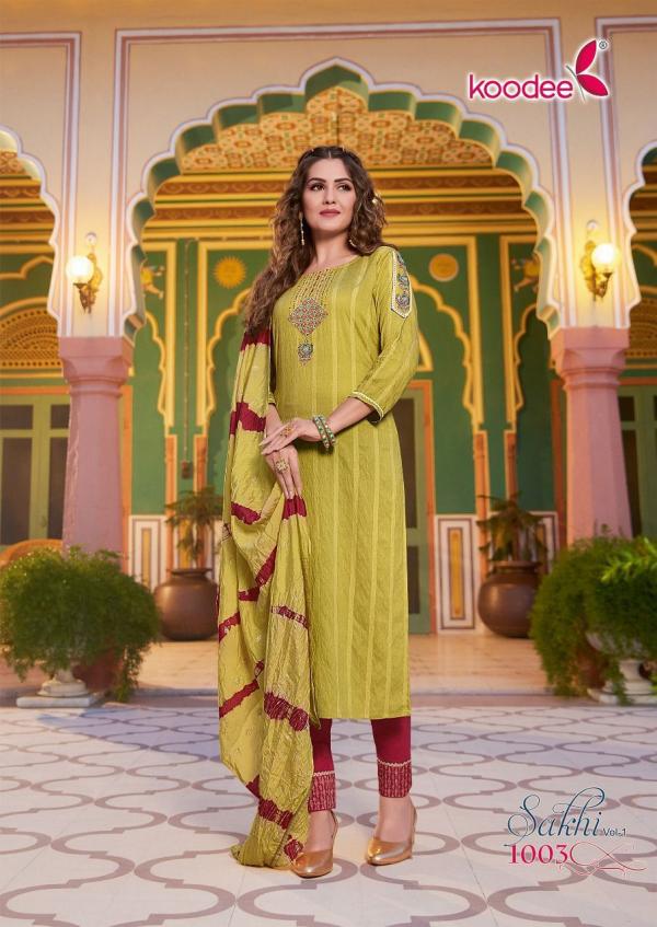 Koodee Sakhi Vol 1 Viscose Embroidery Designer Exclusive Readymade Suit